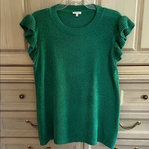 JODIFL Green Ruffle Sleeve Top